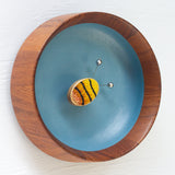 Embroidered Bee with Vintage Metal Disco Ball Antennae
