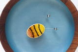 Embroidered Bee with Vintage Metal Disco Ball Antennae