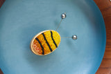 Embroidered Bee with Vintage Metal Disco Ball Antennae
