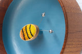 Embroidered Bee with Vintage Metal Disco Ball Antennae