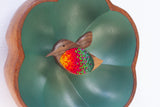 Embroidered Hummingbird in Vintage Flower Frame