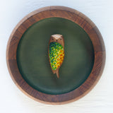 Embroidered Owl | Shimmery Green