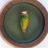 Embroidered Owl | Shimmery Green