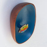 Embroidered Striped Fish in Vintage Oval Frame