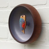 Embroidered Owl in Vintage Teak Frame