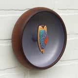 Embroidered Owl in Vintage Teak Frame