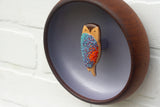 Embroidered Owl in Vintage Teak Frame