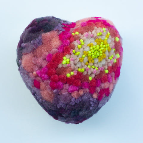 Vintage Heart Jell-O Tin Puff | Hot Pink + Purple