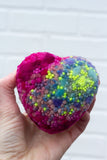 Vintage Heart Jell-O Tin Puff | Neon + Hot Pink