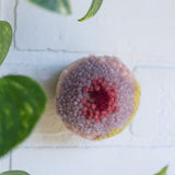 Mini Puff | Fiber Sculpture in Wood Frame - Pink, Purple and Yellow