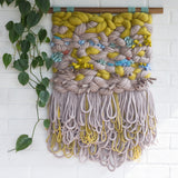Large Textured Woven Wall Hanging | Chartreuse Storm