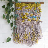 Large Textured Woven Wall Hanging | Chartreuse Storm