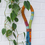 Wrapped Rope Wall Hanging with Recycled Leather Band
