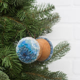 Double Mini Puff Ornament | Blue + White