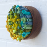 Felted Puff in Vintage Frame | Cool Ombre