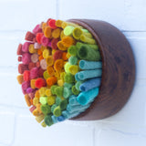 Felted Puff in Vintage Frame | Rainbow (1)
