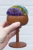 "Float" Puff in Vintage Teak Coupe | Green + Purple