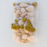 Small Woven Wall Hanging | Peach, Blush, Golden Velvet