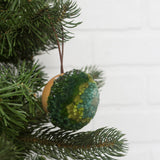 Mini Puff Ornament | Fiber Sculpture, Green