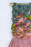 Green + Pink Woven Wall Hanging