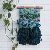 Textured Woven Wall Hanging | Seafoam + Green + Purple