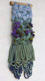 "Iris" | Green + Purple Woven Wall Hanging