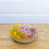 Vintage Jell-O Mold Puff Sculpture: Pink + Yellow