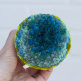 Vintage Jell-O Mold Puff: Blue + Neon Green