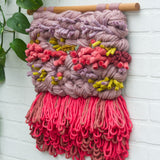 Large Textured Woven Wall Hanging | Pink + Purple Explosion