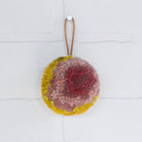 Mini Puff Ornament | Pink + Yellow 1