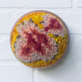 Puff Fiber Sculpture in Vintage Teak Frame | Berry + Mustard
