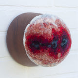 Puff Fiber Sculpture in Vintage Teak Frame | Berries + Cream