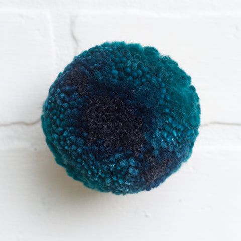 Mini Puff FIber Sculpture | Blue + Deep Teal