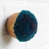 Mini Puff FIber Sculpture | Blue + Deep Teal