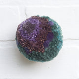 Mini Puff Fiber Sculpture | Purple + Seafoam