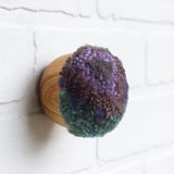 Mini Puff Fiber Sculpture | Purple + Seafoam