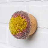 Mini Puff Fiber Sculpture | Mustard + Pink + Taupe