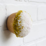 Mini Puff Fiber Sculpture | White + Yellow