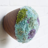 Puff Fiber Sculpture | Aqua + Purple + Green