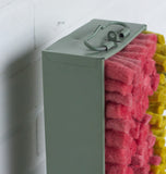 Puff Collection | Safety Deposit Box with Guava + Chartreuse Felted Wool