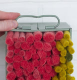 Puff Collection | Safety Deposit Box with Guava + Chartreuse Felted Wool