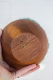 Puff Collection | Fluffy Green Wools in Vintage Teak Bowl