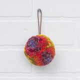 Mini Puff Ornament | Fiber Sculpture, Rainbow 2