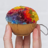 Mini Puff Ornament | Fiber Sculpture, Rainbow 6