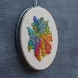 Embroidered Hoop Art | Rainbow "Blobby"