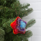 Vintage Jell-O Tin Star Puff Ornament | Rainbow