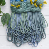 Textured Woven Wall Hanging | Seafoam, Chartreuse + Orange