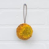 Mini Puff Ornament | Fiber Sculpture, Yellow