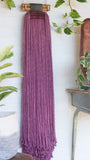 Extra Large Fringe Woven Wall Hanging in Berry Cotton Rope with Recycled Leather Detail