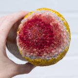 Chunky Teak Goblet "Float" Puff | Rose + Mustard